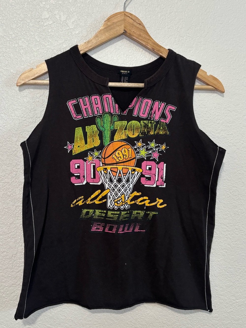 Forever 21 Girls Arizona Desert Bowl Basketball Graphic Tank XL